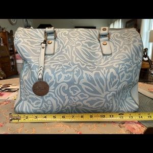 Light blue faux leather shoulder bag
